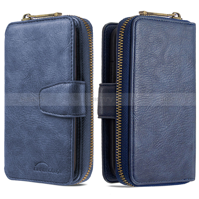 Funda de Cuero Cartera con Soporte Carcasa B10F para Samsung Galaxy S20 Ultra 5G Azul