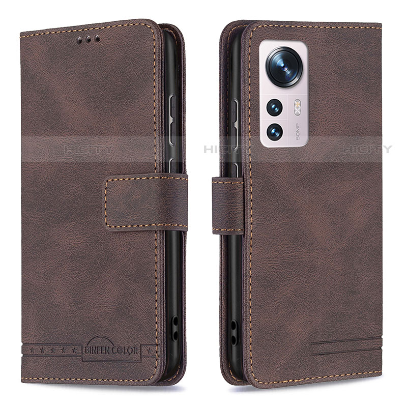 Funda de Cuero Cartera con Soporte Carcasa B10F para Xiaomi Mi 12X 5G Marron