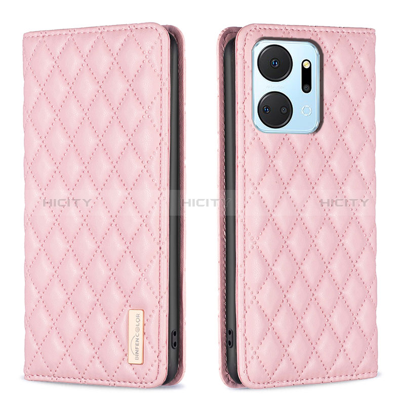 Funda de Cuero Cartera con Soporte Carcasa B11F para Huawei Honor X7a Oro Rosa