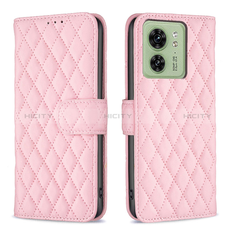 Funda de Cuero Cartera con Soporte Carcasa B11F para Motorola Moto Edge 40 5G Oro Rosa