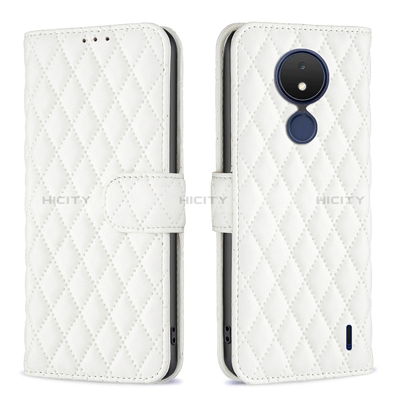 Funda de Cuero Cartera con Soporte Carcasa B11F para Nokia C21 Blanco