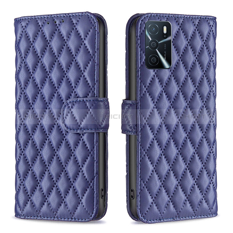 Funda de Cuero Cartera con Soporte Carcasa B11F para Oppo A16 Azul