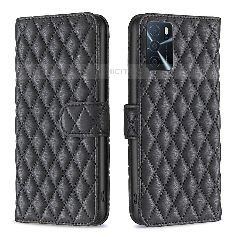 Funda de Cuero Cartera con Soporte Carcasa B11F para Oppo A54s Negro