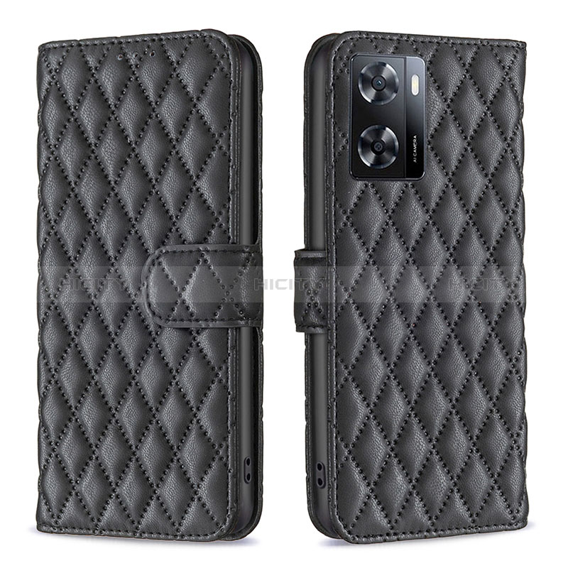 Funda de Cuero Cartera con Soporte Carcasa B11F para Oppo A57e Negro