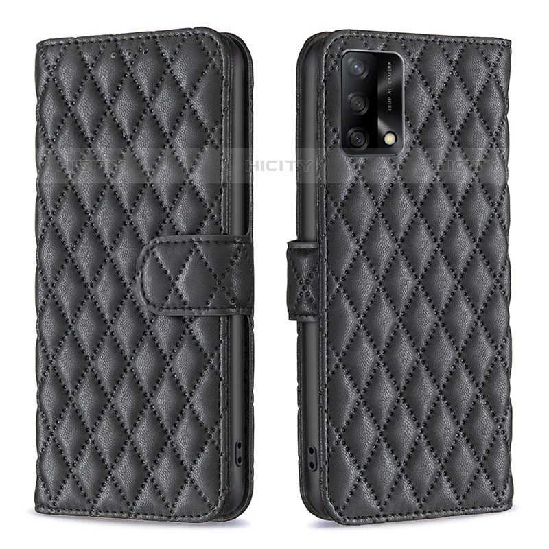 Funda de Cuero Cartera con Soporte Carcasa B11F para Oppo A74 4G Negro