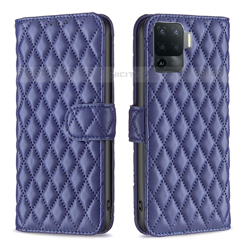 Funda de Cuero Cartera con Soporte Carcasa B11F para Oppo A94 4G Azul