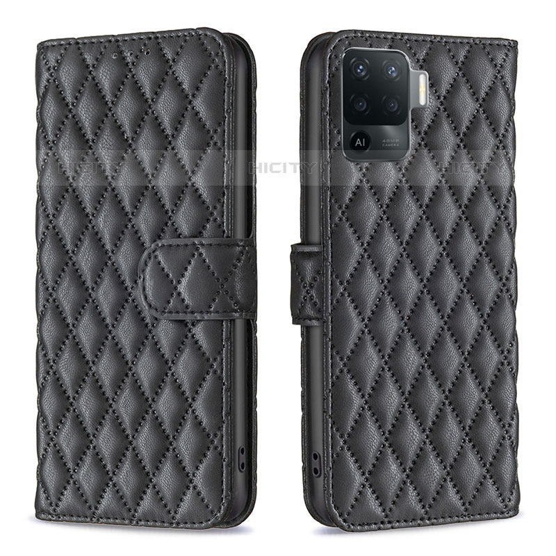 Funda de Cuero Cartera con Soporte Carcasa B11F para Oppo A94 4G Negro