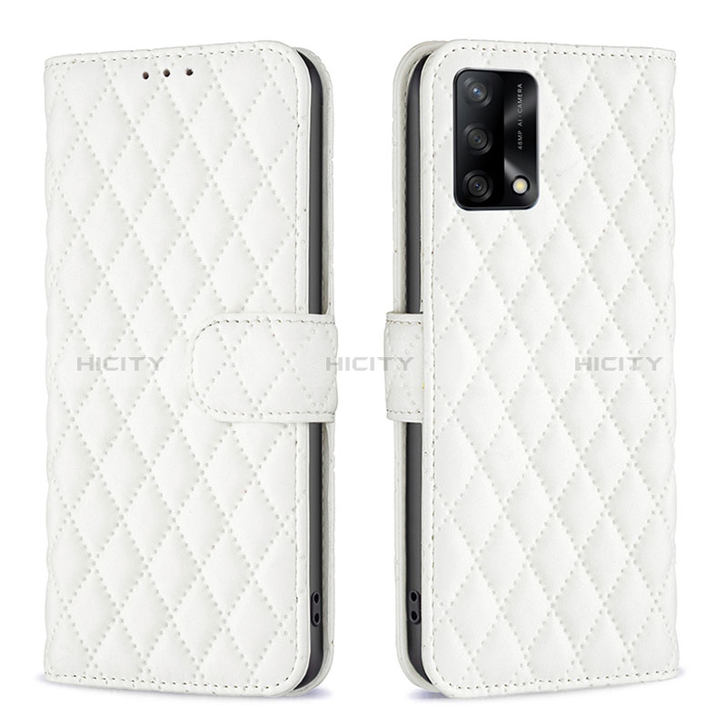 Funda de Cuero Cartera con Soporte Carcasa B11F para Oppo A95 4G Blanco