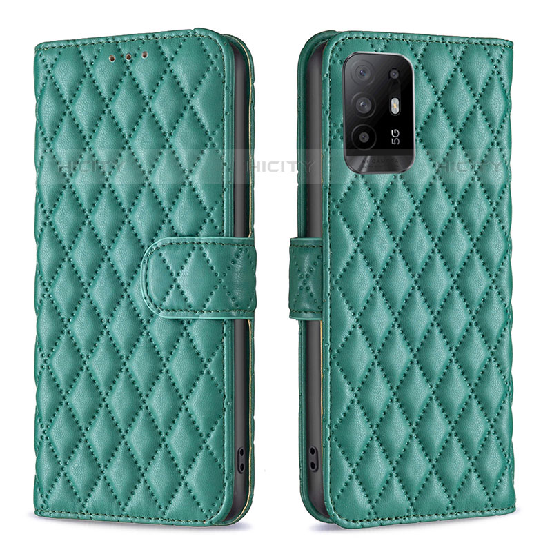 Funda de Cuero Cartera con Soporte Carcasa B11F para Oppo A95 5G Verde