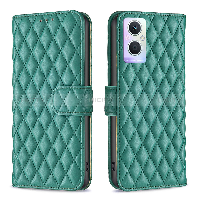 Funda de Cuero Cartera con Soporte Carcasa B11F para Oppo A96 5G Verde