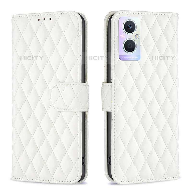 Funda de Cuero Cartera con Soporte Carcasa B11F para Oppo Reno8 Z 5G Blanco