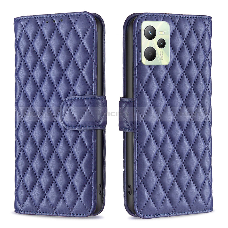 Funda de Cuero Cartera con Soporte Carcasa B11F para Realme C35 Azul