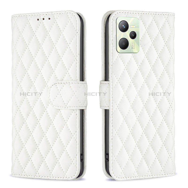 Funda de Cuero Cartera con Soporte Carcasa B11F para Realme C35 Blanco