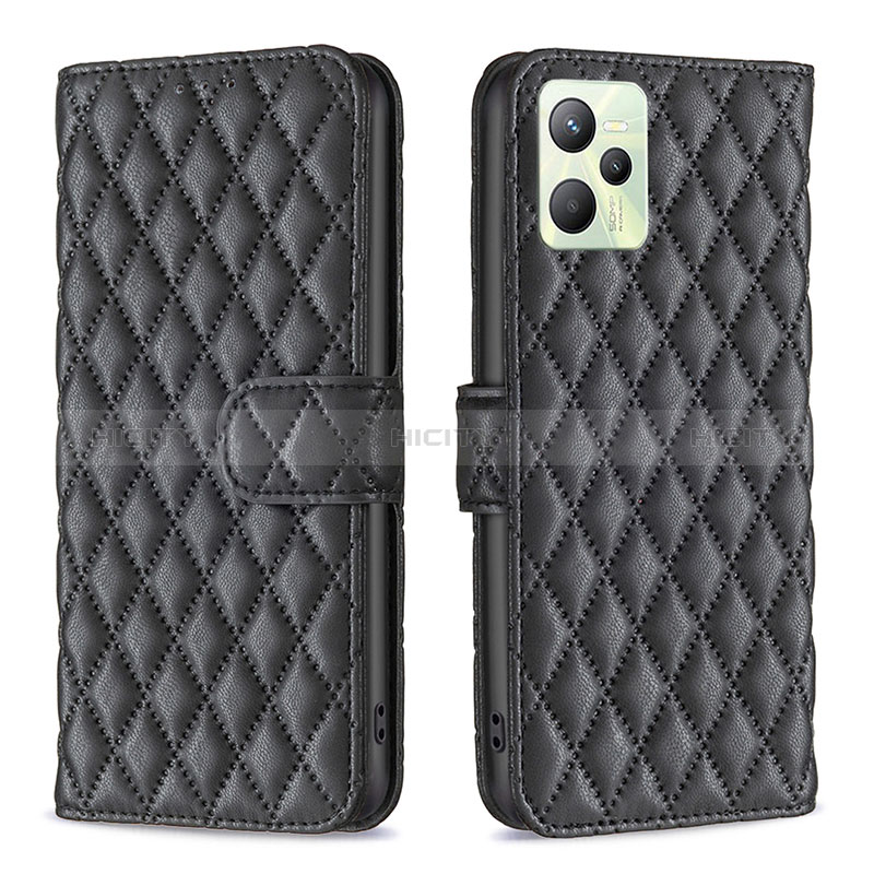 Funda de Cuero Cartera con Soporte Carcasa B11F para Realme C35 Negro