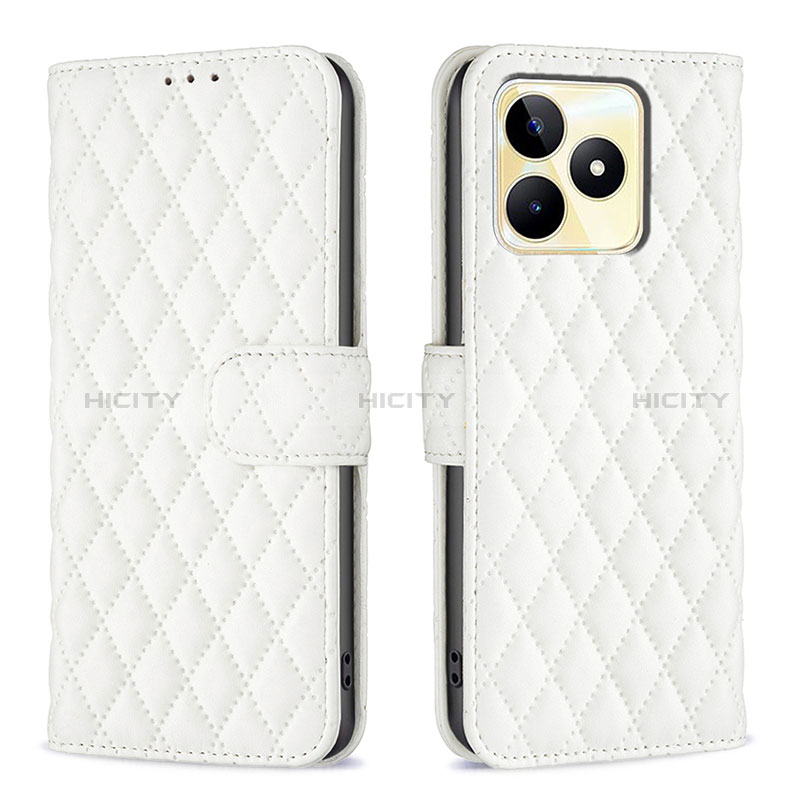 Funda de Cuero Cartera con Soporte Carcasa B11F para Realme C51 Blanco