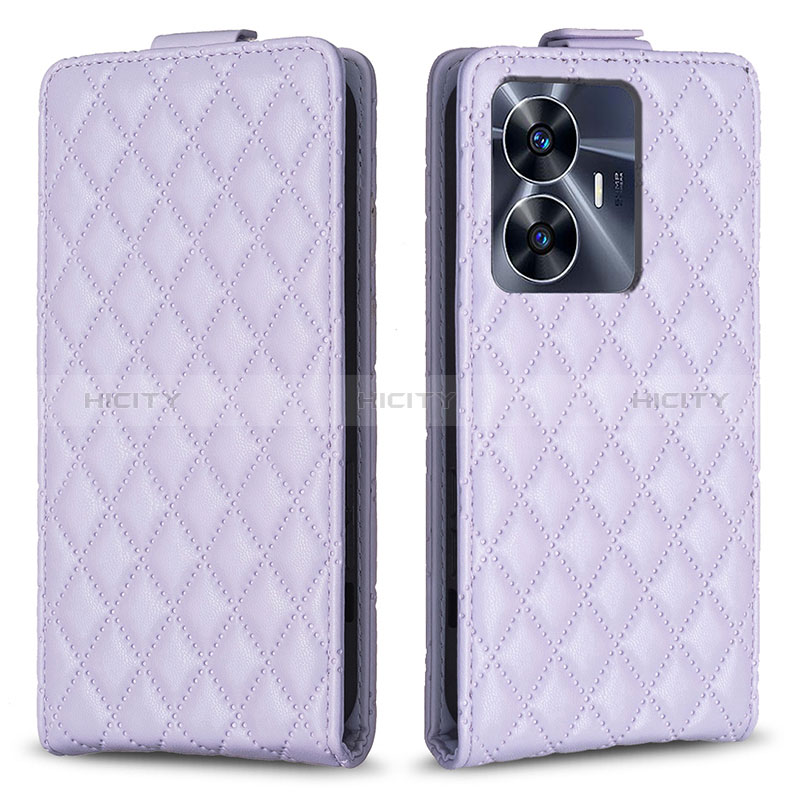 Funda de Cuero Cartera con Soporte Carcasa B11F para Realme C55 Purpura Claro