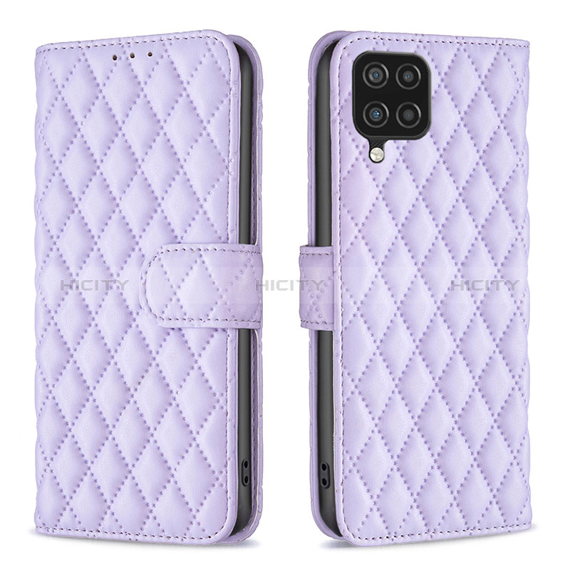 Funda de Cuero Cartera con Soporte Carcasa B11F para Samsung Galaxy A12 5G Morado