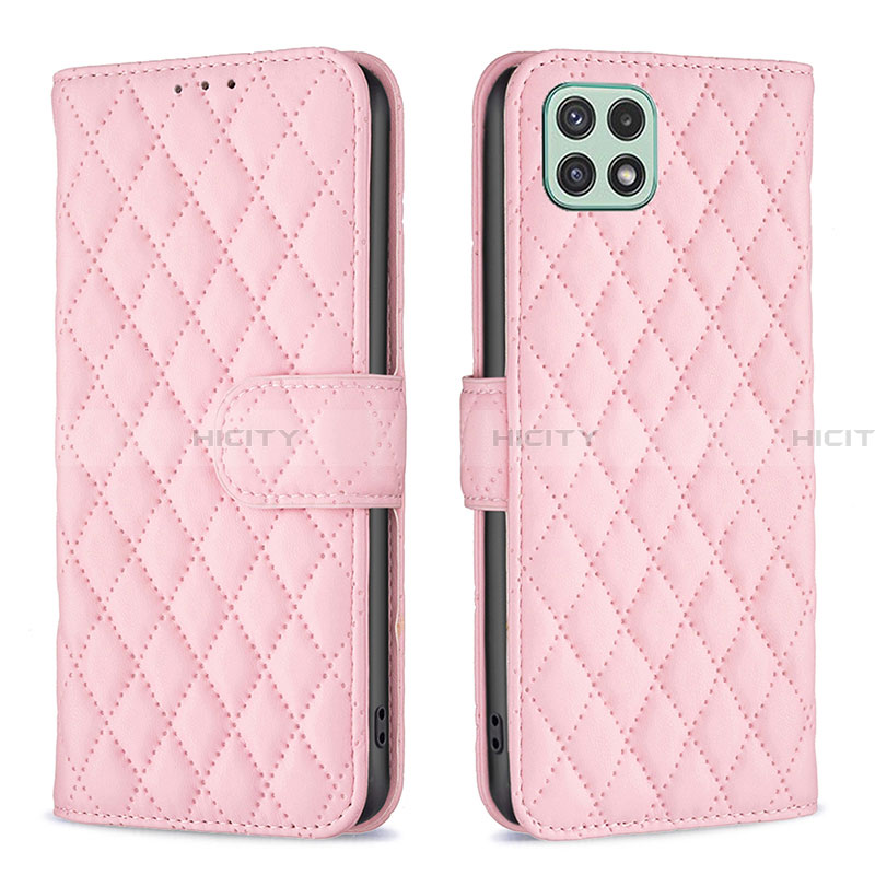 Funda de Cuero Cartera con Soporte Carcasa B11F para Samsung Galaxy A22 5G Oro Rosa