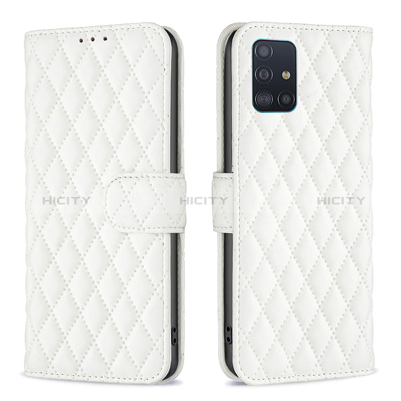 Funda de Cuero Cartera con Soporte Carcasa B11F para Samsung Galaxy A51 5G Blanco