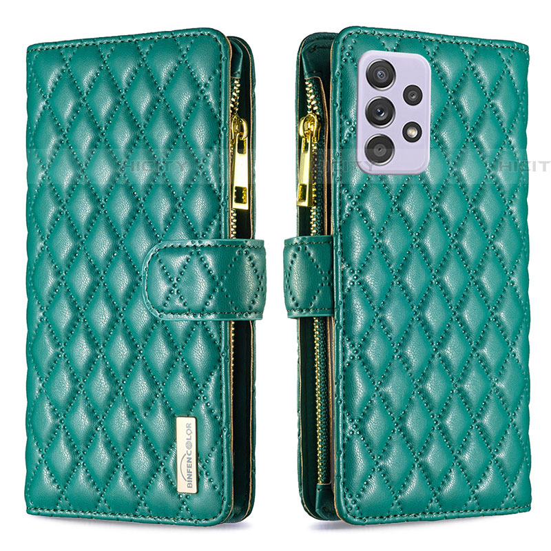 Funda de Cuero Cartera con Soporte Carcasa B11F para Samsung Galaxy A52 5G Verde