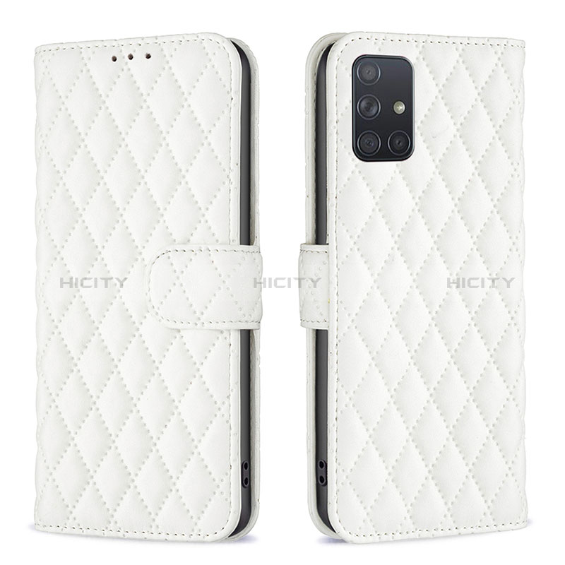 Funda de Cuero Cartera con Soporte Carcasa B11F para Samsung Galaxy A71 5G Blanco