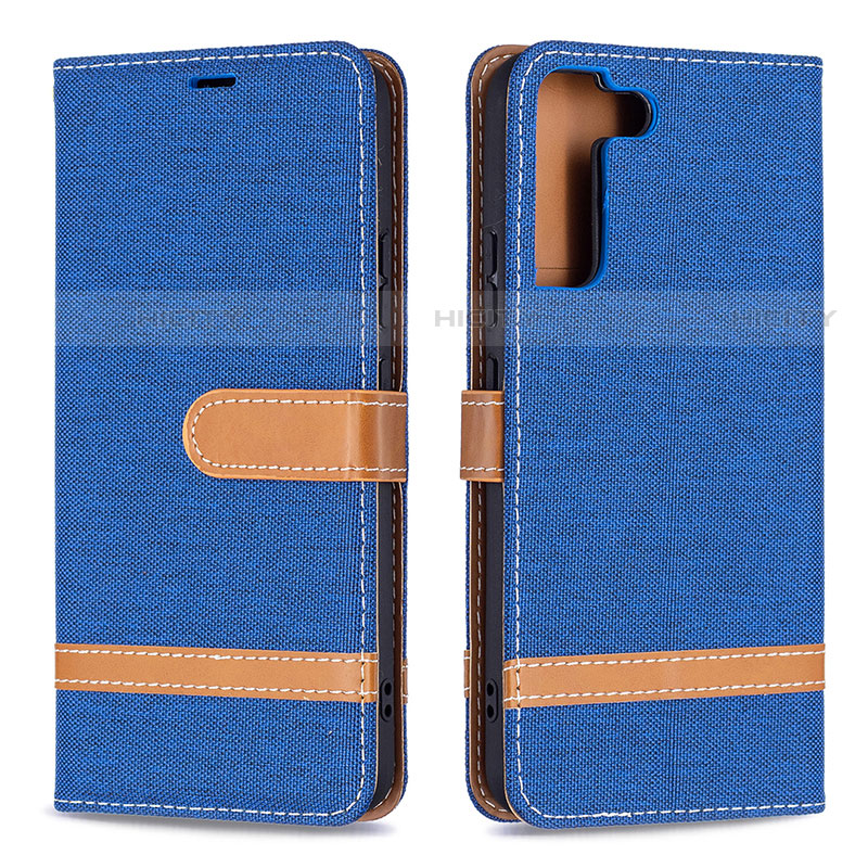 Funda de Cuero Cartera con Soporte Carcasa B11F para Samsung Galaxy S21 5G Azul