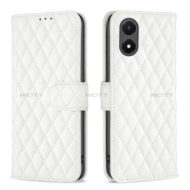 Funda de Cuero Cartera con Soporte Carcasa B11F para Vivo Y02S Blanco