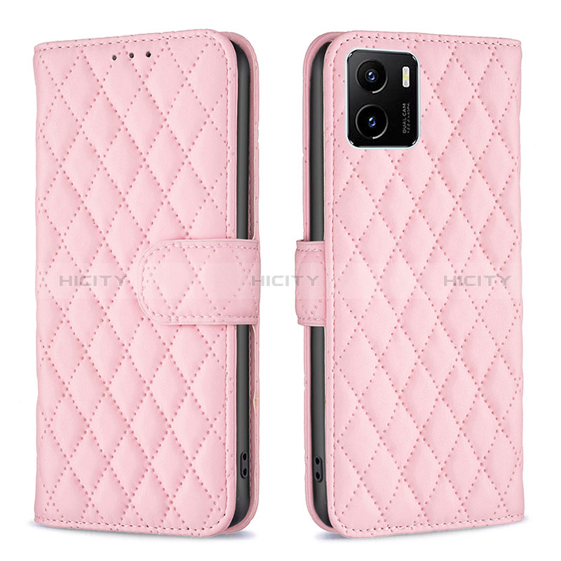 Funda de Cuero Cartera con Soporte Carcasa B11F para Vivo Y10 Oro Rosa