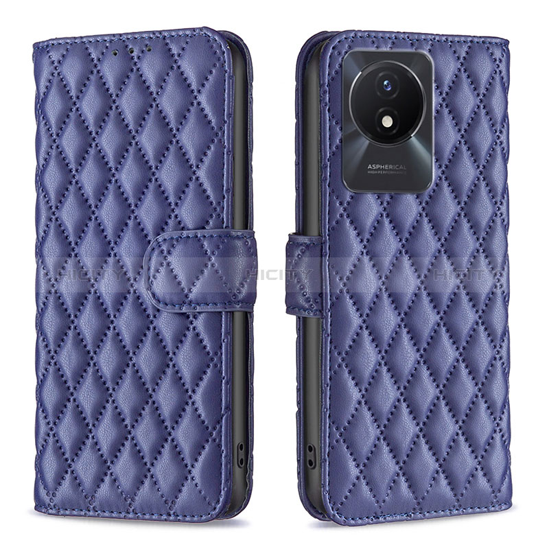 Funda de Cuero Cartera con Soporte Carcasa B11F para Vivo Y11 (2023) Azul