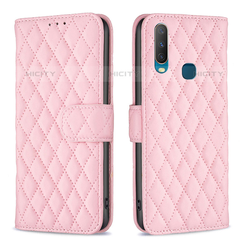 Funda de Cuero Cartera con Soporte Carcasa B11F para Vivo Y15 Oro Rosa