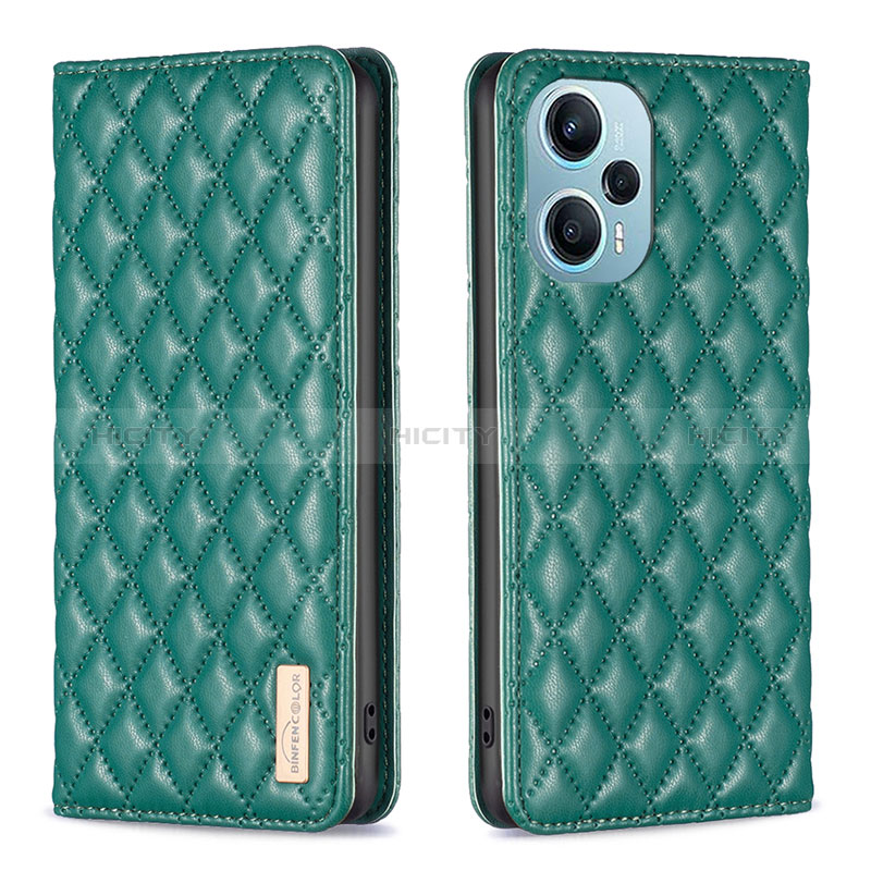 Funda de Cuero Cartera con Soporte Carcasa B11F para Xiaomi Poco F5 5G Verde