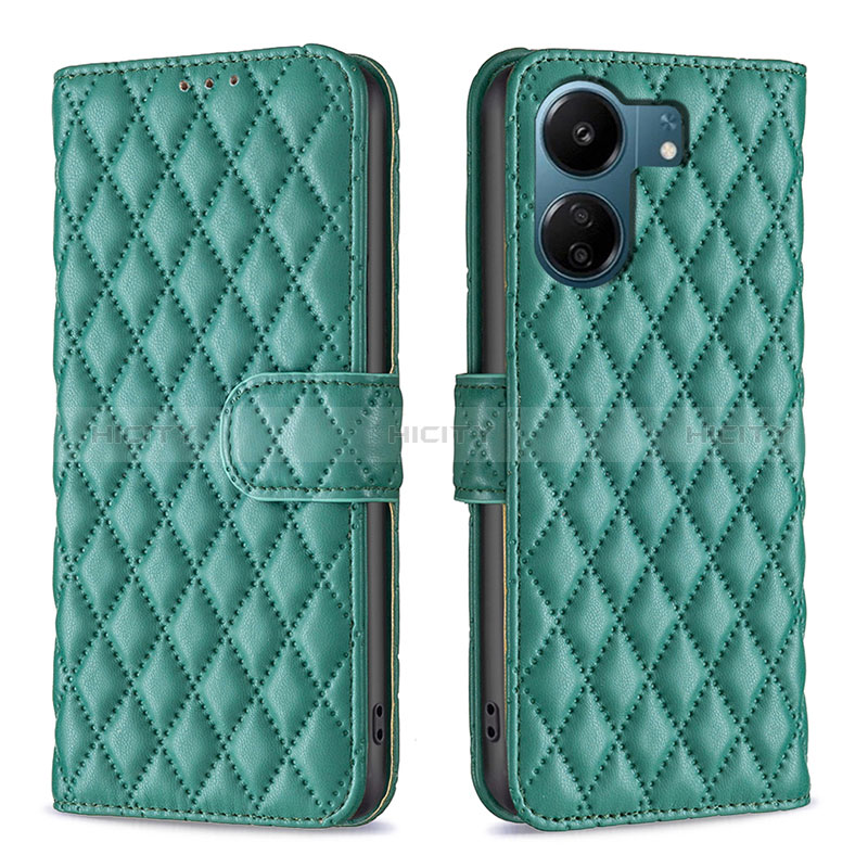 Funda de Cuero Cartera con Soporte Carcasa B11F para Xiaomi Redmi 13C Verde