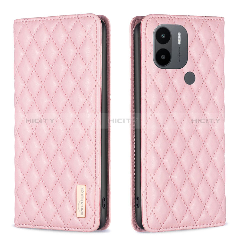 Funda de Cuero Cartera con Soporte Carcasa B11F para Xiaomi Redmi A1 Plus Oro Rosa