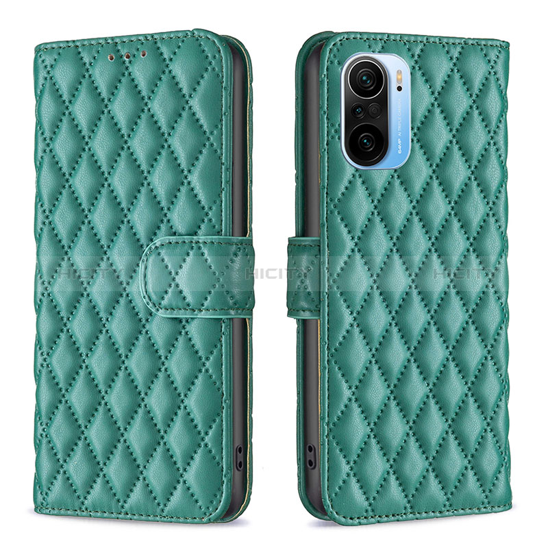 Funda de Cuero Cartera con Soporte Carcasa B11F para Xiaomi Redmi K40 Pro 5G Verde