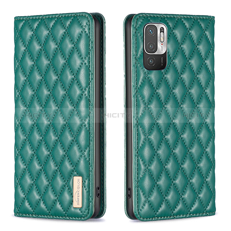 Funda de Cuero Cartera con Soporte Carcasa B11F para Xiaomi Redmi Note 10 5G Verde