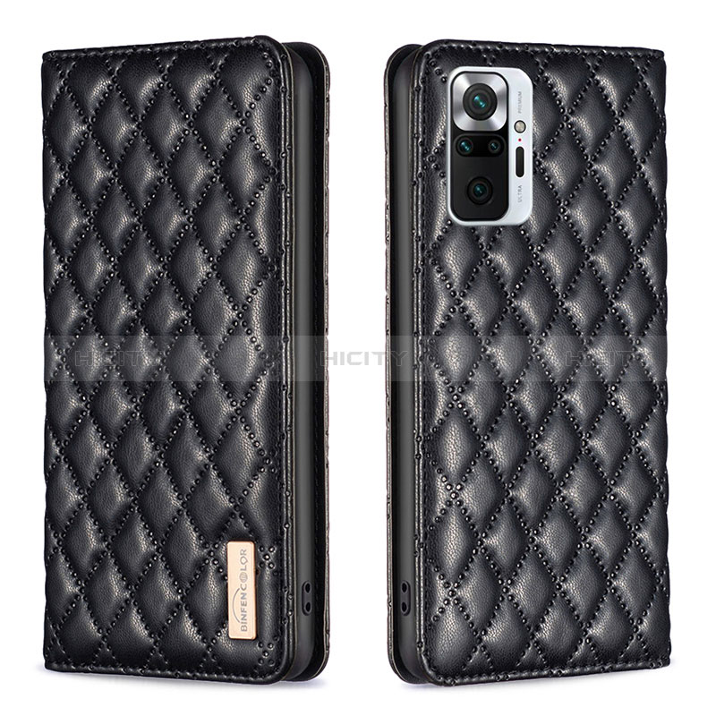 Funda de Cuero Cartera con Soporte Carcasa B11F para Xiaomi Redmi Note 10 Pro 4G Negro