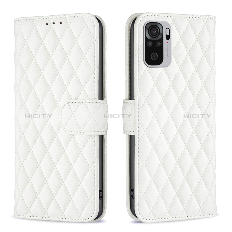 Funda de Cuero Cartera con Soporte Carcasa B11F para Xiaomi Redmi Note 10S 4G Blanco