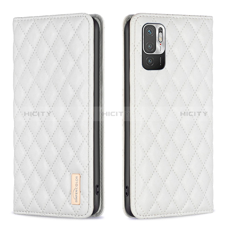 Funda de Cuero Cartera con Soporte Carcasa B11F para Xiaomi Redmi Note 10T 5G Blanco