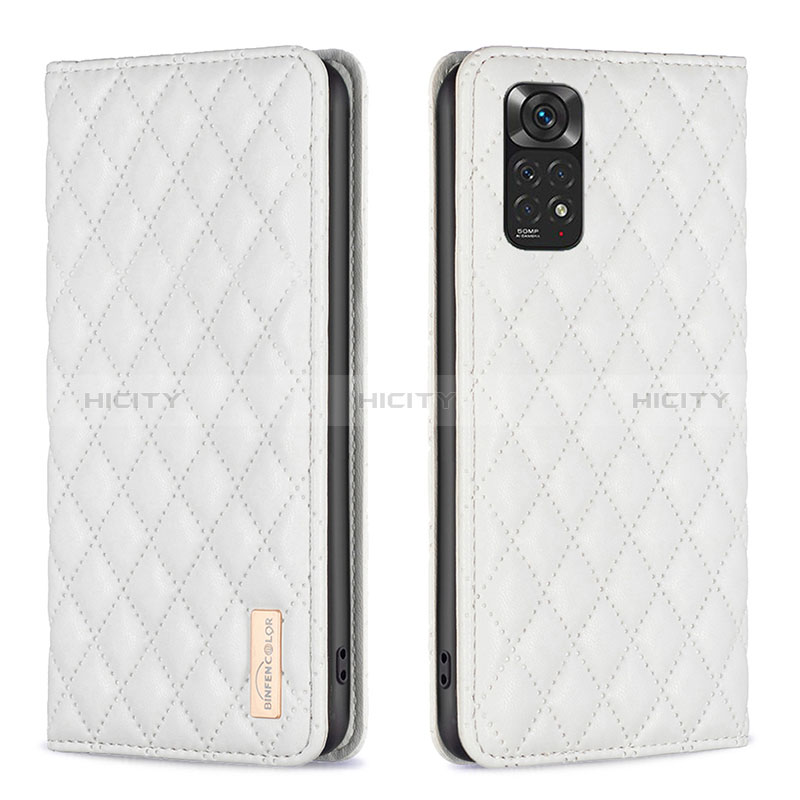 Funda de Cuero Cartera con Soporte Carcasa B11F para Xiaomi Redmi Note 11 4G (2022) Blanco