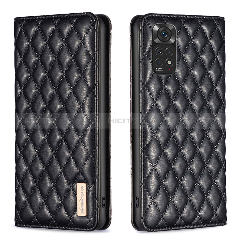 Funda de Cuero Cartera con Soporte Carcasa B11F para Xiaomi Redmi Note 11S 4G Negro