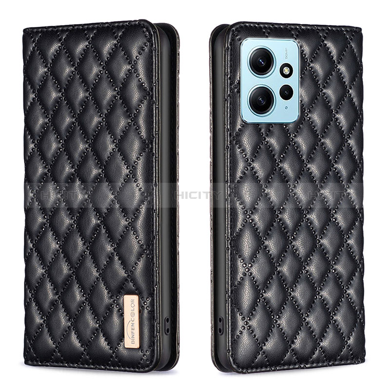 Funda de Cuero Cartera con Soporte Carcasa B11F para Xiaomi Redmi Note 12 4G Negro