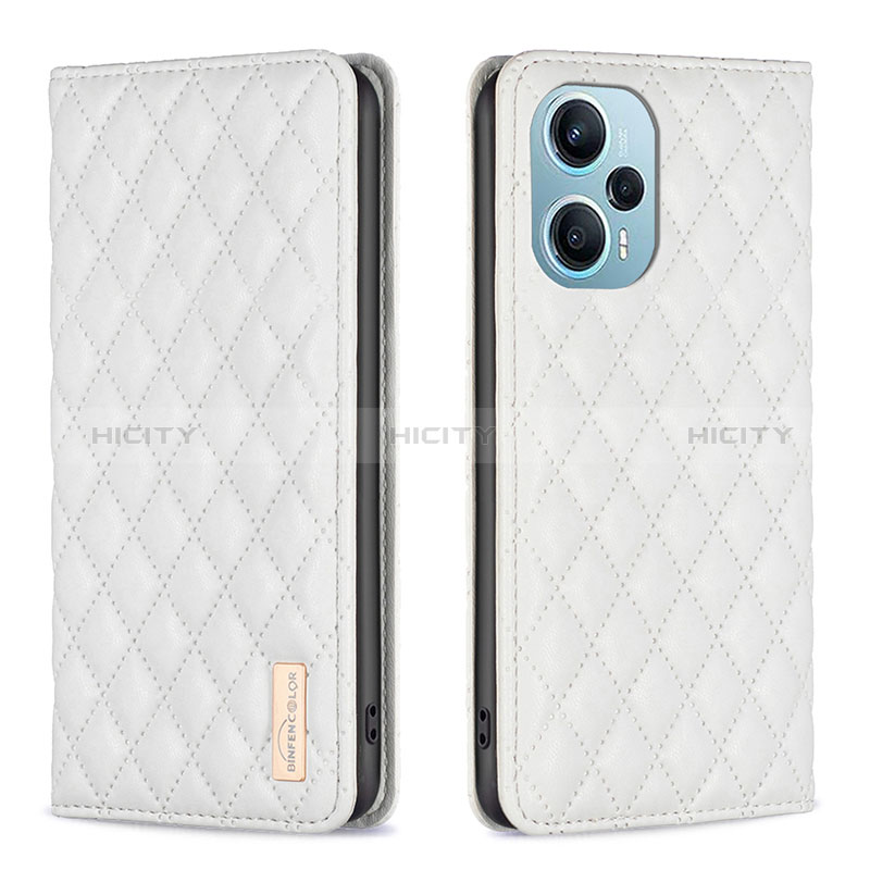 Funda de Cuero Cartera con Soporte Carcasa B11F para Xiaomi Redmi Note 12 Turbo 5G Blanco