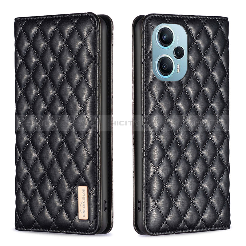 Funda de Cuero Cartera con Soporte Carcasa B11F para Xiaomi Redmi Note 12 Turbo 5G Negro