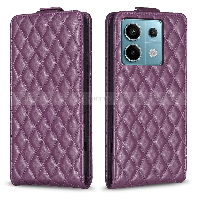 Funda de Cuero Cartera con Soporte Carcasa B11F para Xiaomi Redmi Note 13 Pro 5G Morado