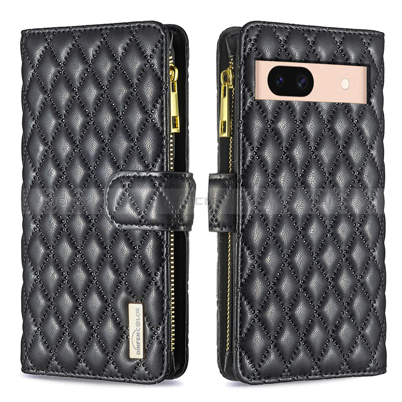 Funda de Cuero Cartera con Soporte Carcasa B12F para Google Pixel 8a 5G Negro