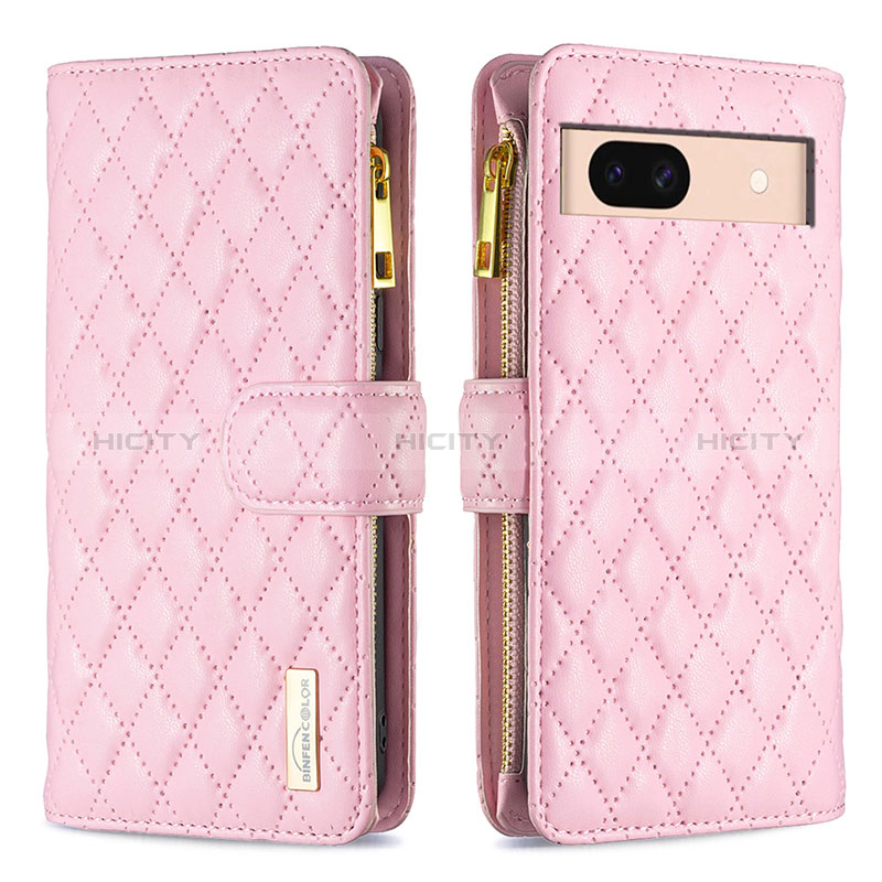 Funda de Cuero Cartera con Soporte Carcasa B12F para Google Pixel 8a 5G Oro Rosa