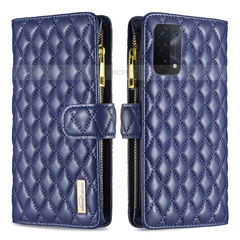 Funda de Cuero Cartera con Soporte Carcasa B12F para OnePlus Nord N200 5G Azul