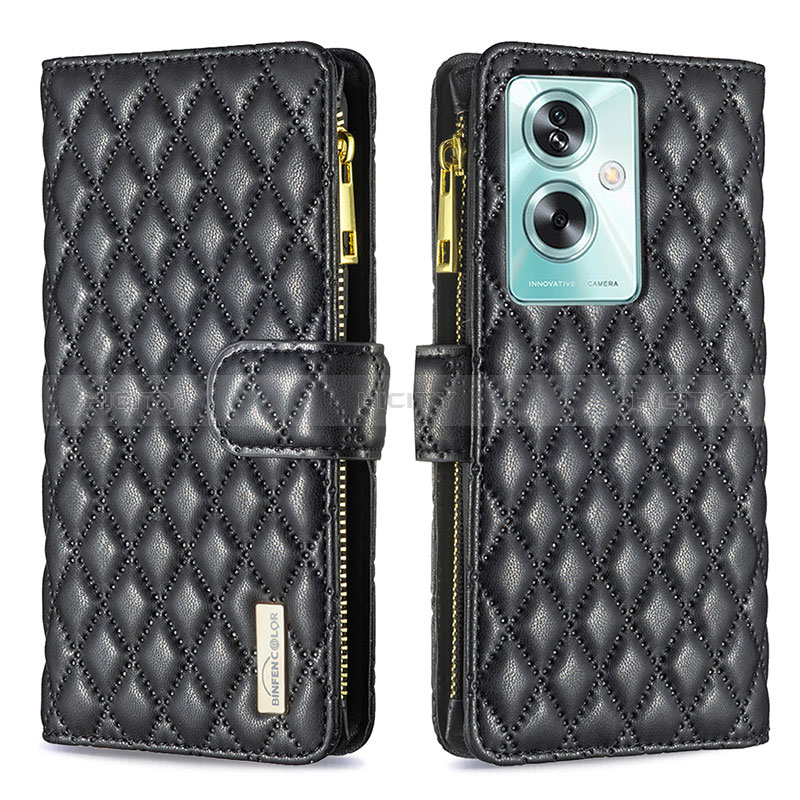 Funda de Cuero Cartera con Soporte Carcasa B12F para Oppo A2 5G Negro