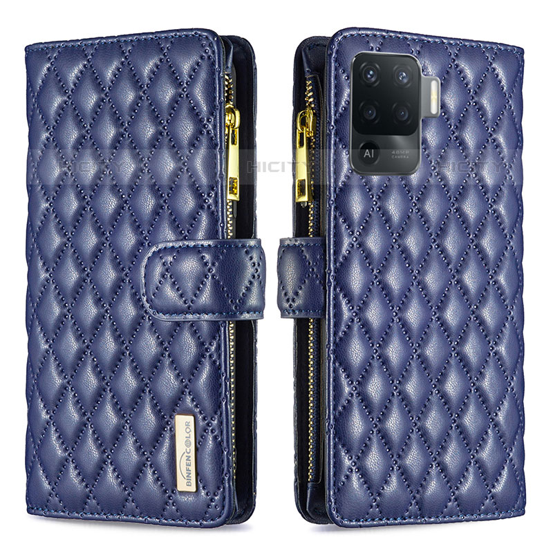 Funda de Cuero Cartera con Soporte Carcasa B12F para Oppo Reno5 F