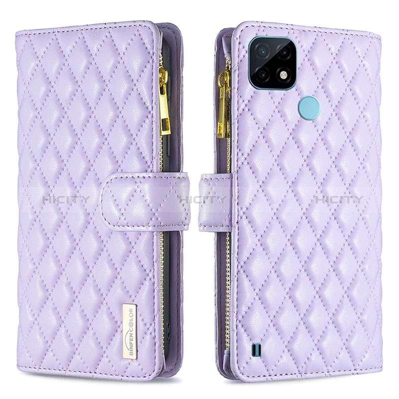 Funda de Cuero Cartera con Soporte Carcasa B12F para Realme C21